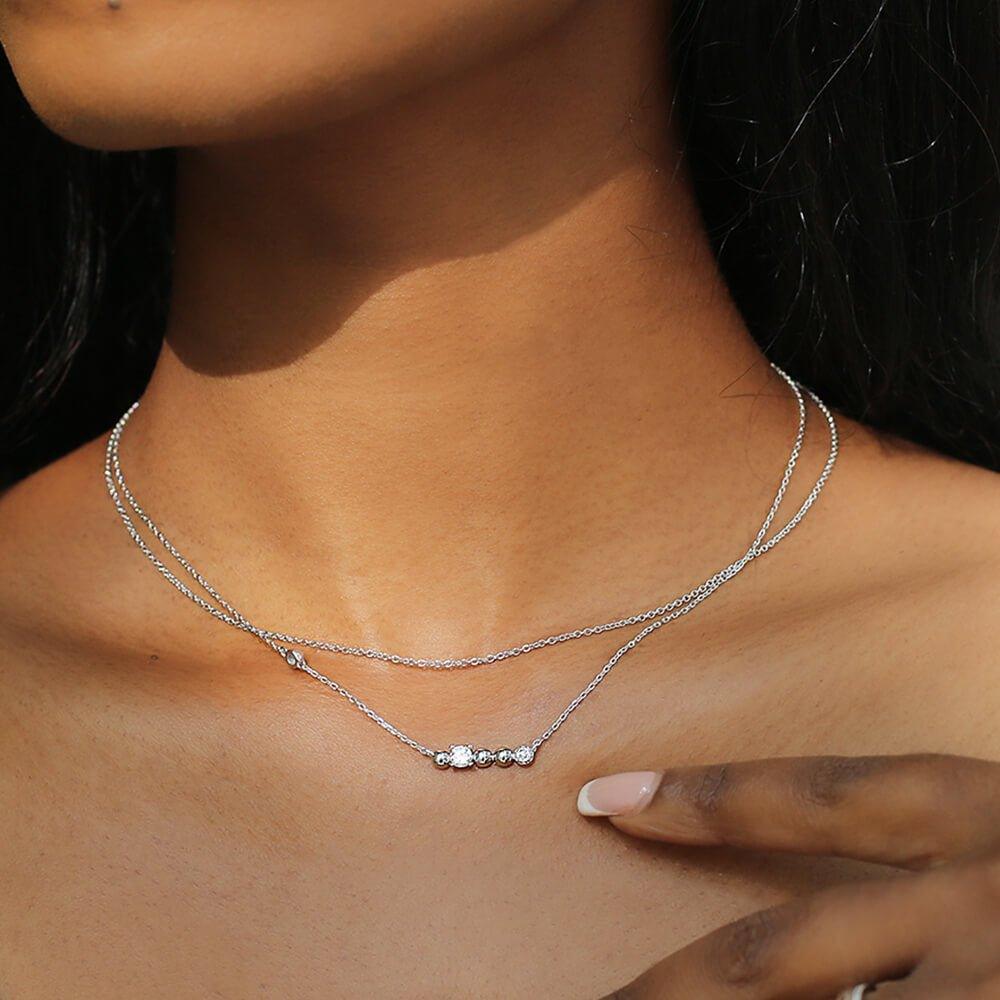 Beaded Ball Diamond Necklace